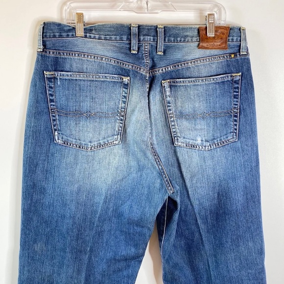 Lucky Brand Mens 181 Jean 36x32 Med Wash Relaxed Straight Distressed 100% Cotton - Picture 6 of 15